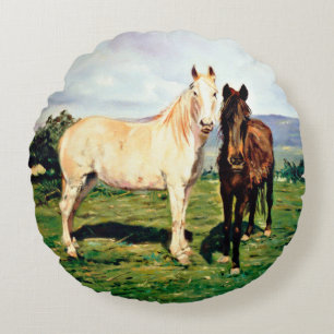 Horses/Horses/Horses Round Pillow