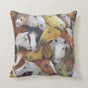 Horses Horses Throw Pillow