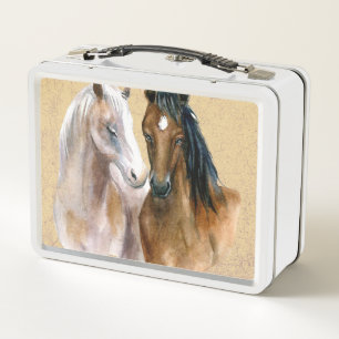 Horses Illustration  Metal Lunch Box