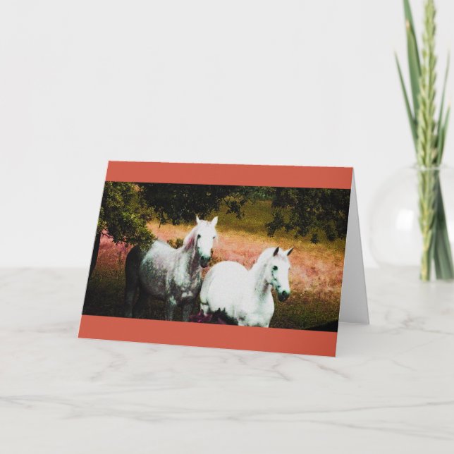 Horses in a Dreamy Fantasy Card (Front)
