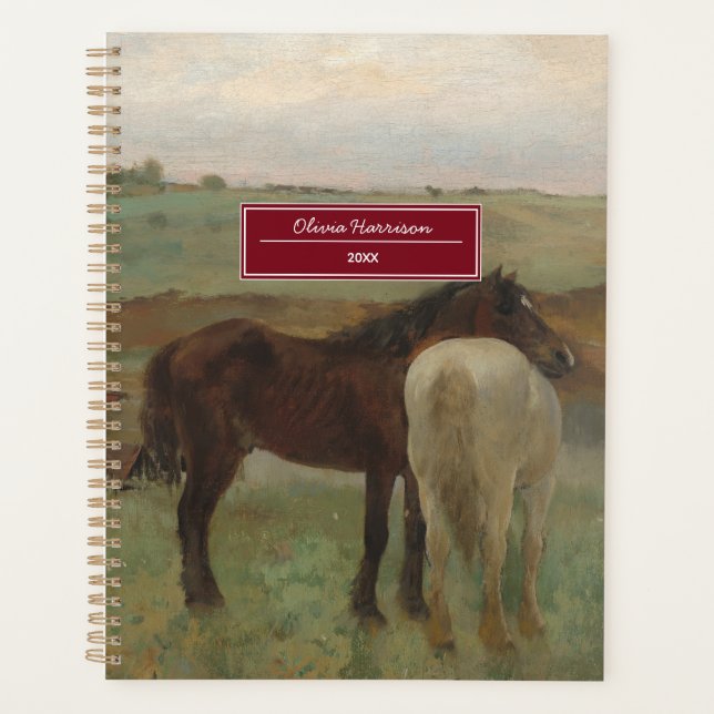 Horses in a Meadow - Edgar Degas Planner (Front)