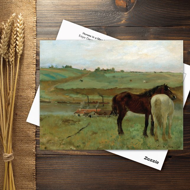 Horses in a Meadow Edgar Degas Postcard (Creator Uploaded)