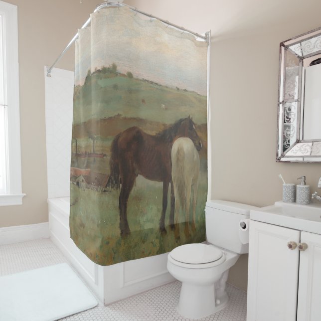 Horses in a Meadow, Oil Painting, Edgar Degas (In Situ)