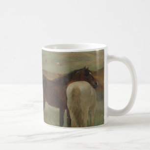 Horses in a Meadow, Oil Painting, Edgar Degas Coffee Mug