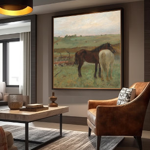 "Horses in a Meadow" painting by Edgar Degas Canvas Print