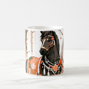 Horses in a Red Forest Coffee Mug