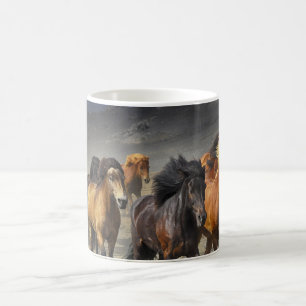 Horses in a shoot coffee mug