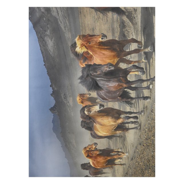 Horses in a shoot tablecloth (Front)