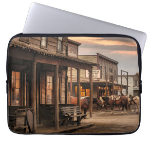 Horses in a Western Town Laptop Sleeve