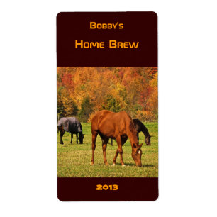 Horses in Autumn Beer Label