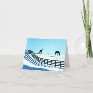 Horses in Snow Card