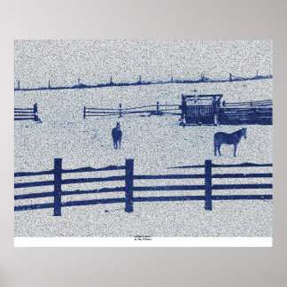 Horses in Snow Poster