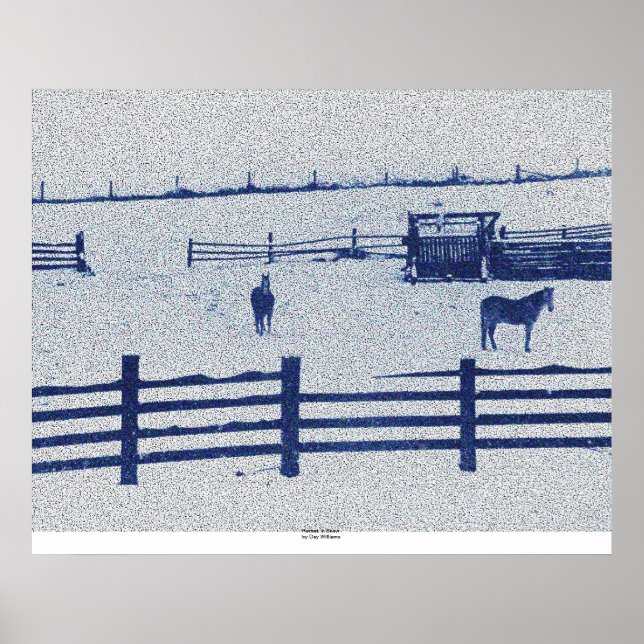Horses in Snow Poster (Front)