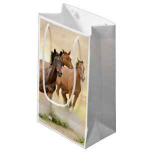 Horses In Sunset Small Gift Bag