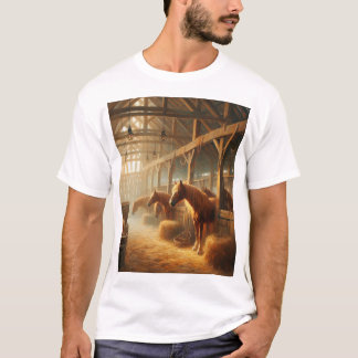 Horses in the barn T-Shirt