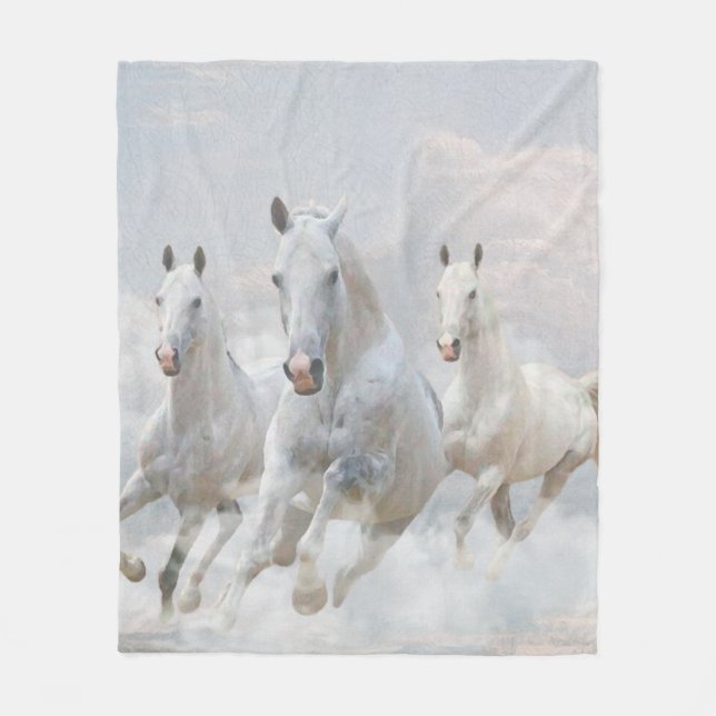 Horses in the clouds      fleece blanket (Front)