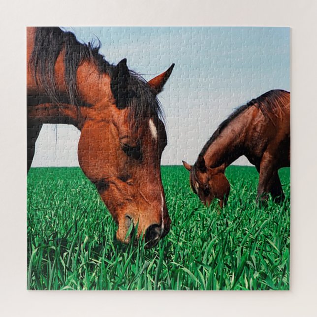 Horses In The Field Jigsaw Puzzle (Vertical)