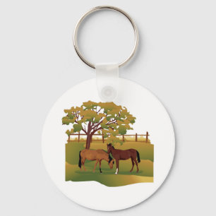 Horses in the Pasture Keychain