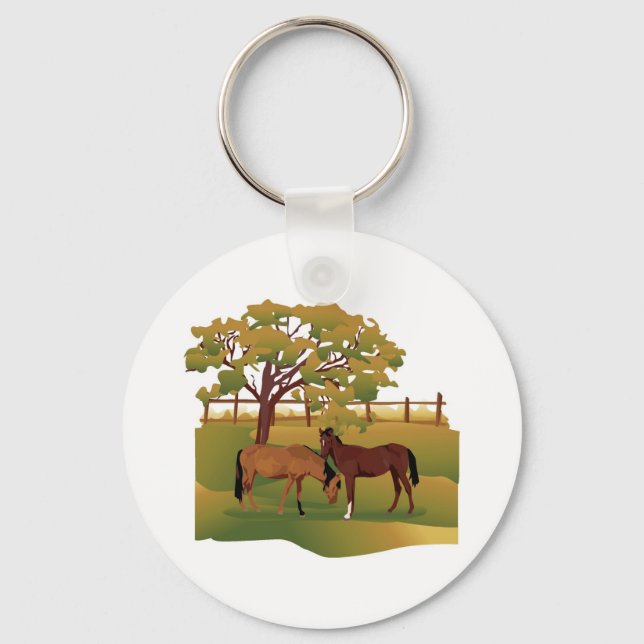 Horses in the Pasture Keychain (Front)