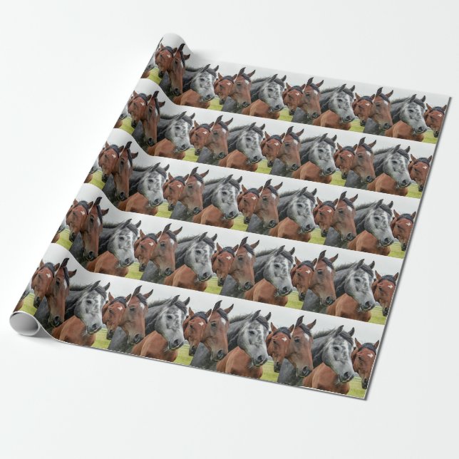 Horses In The Pasture Wrapping Paper (Unrolled)