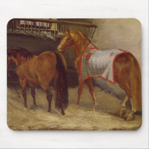 Horses in the Stables Mouse Pad