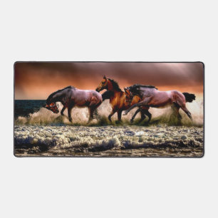 HORSES in the SURF Desk Mat