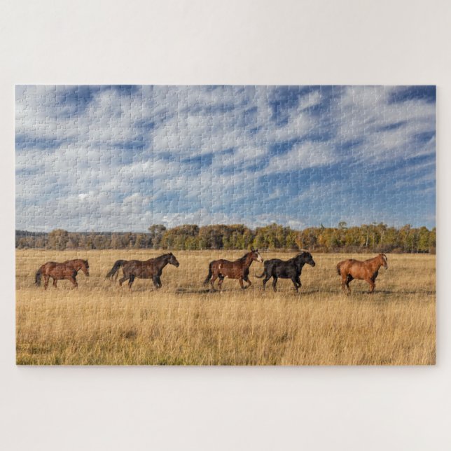 Horses Just Outside Grand Teton National Park Jigsaw Puzzle