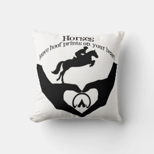Horses Leave Hoof Prints on Your Heart Throw Pillow
