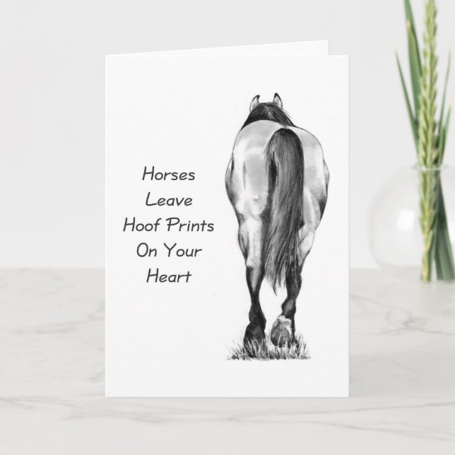 Horses Leave Hoofprints On Your Heart: Pencil Art Card (Front)