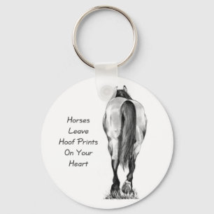 Horses Leave Hoofprints On Your Heart: Pencil Art Keychain