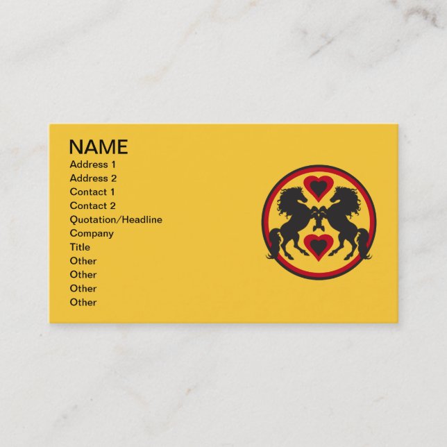 HORSES LOVE DANCE Business Cards (Front)