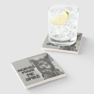 Horses Make Me Smile Stone Coaster