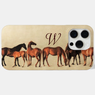 HORSES /MARES AND FOALS Monogram iPhone 15 Pro Max Case
