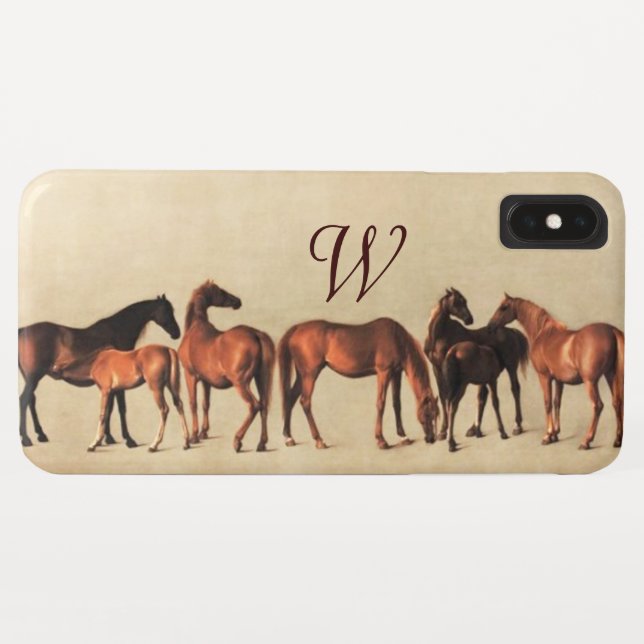 HORSES /MARES AND FOALS Monogram Case-Mate iPhone Case (Back (Horizontal))