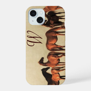 HORSES /MARES AND FOALS Monogram iPhone 15 Case