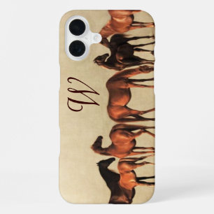 HORSES /MARES AND FOALS Monogram iPhone 16 Plus Case