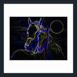 Horses & Moon Pop Art Square Poster Print<br><div class="desc">Pop Art Horses Silhouettes - Black Blue  Horse Silhouettes / Pop Art Horses - Farm Animals / Horses Comic Style Digital Pop Art Artwork - Pop Art Horse Digital Drawing / Sketch Posters Prints</div>