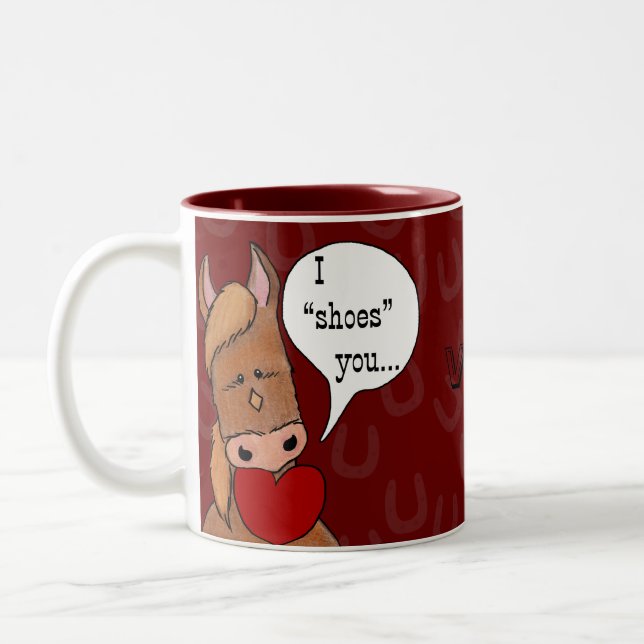 Horse's Mouth Valentine-personalize Two-Tone Coffee Mug (Left)