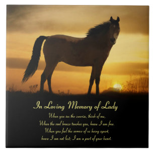 Horses Name Memorial Tile with Beautiful Sentiment