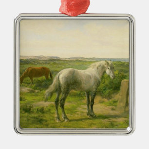 Horses Near the Seaside (by Rosa Bonheur) Metal Ornament