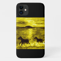 Horses on a Golden Seashore Equine