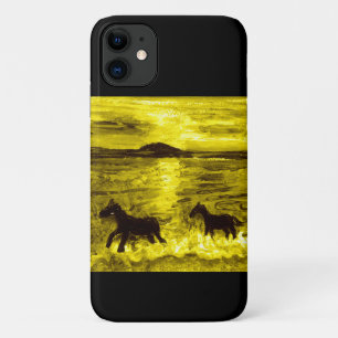 Horses on a Golden Seashore Equine iPhone 11 Case