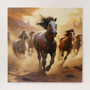 Horses on Desert Jigsaw Puzzle