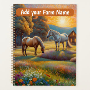 Horses on Farm Wildflower Meadow Planner