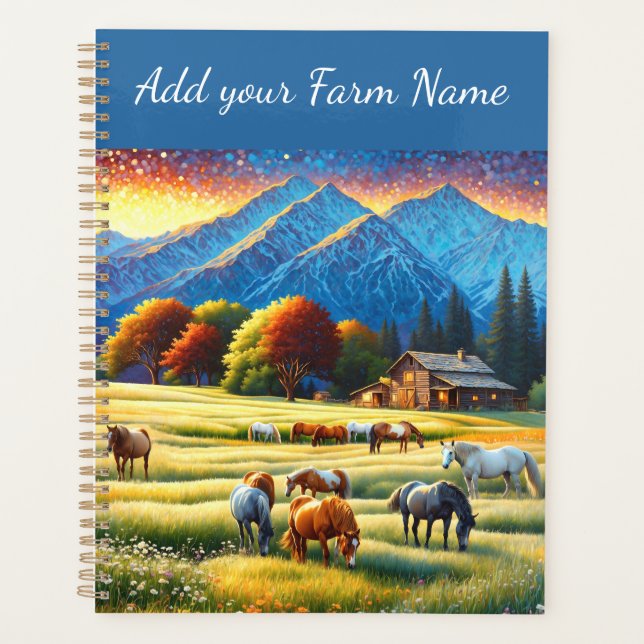 Horses on Farm Wildflower Meadow Planner (Front)