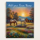 Horses on Farm Wildflower Meadow Planner<br><div class="desc">Horses on Farm Wildflower Meadow planner. Beautiful Puzzles,  planners,  notebooks with this design in my stores..  Lots of art in my stores.  Add this art to other products,  add text.  Add farm name Farm Planner,  custom farm planner.</div>