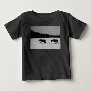 Horses On Snow iccna Baby T-Shirt