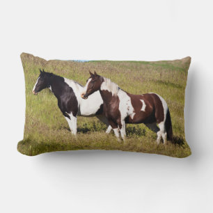 Horses on the hillside lumbar pillow