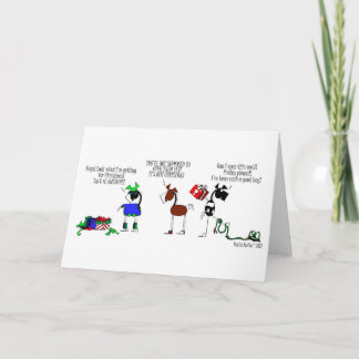 Horses Opening Christmas Presents Card