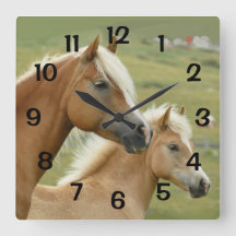 Horses  Palomino Mother and Foal Portrait